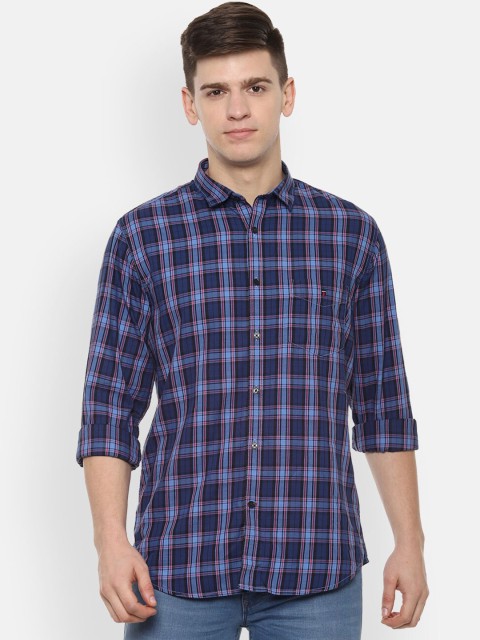 

Louis Philippe Sport Men Navy Blue Slim Fit Checked Casual Shirt