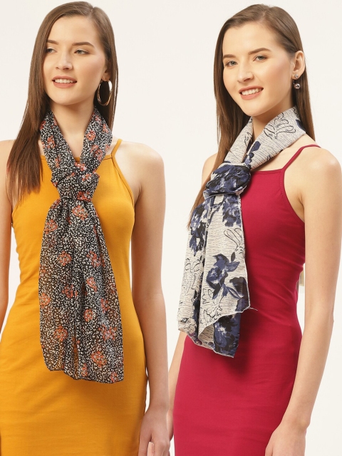 

Trend Arrest Women Pack Of 2 Printed scarves, Beige