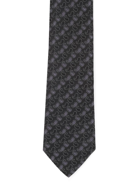 

Peter England Men Black & Grey Woven Design Broad Tie