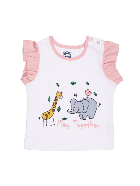 

KICKS & CRAWL Kids White Printed T-shirt