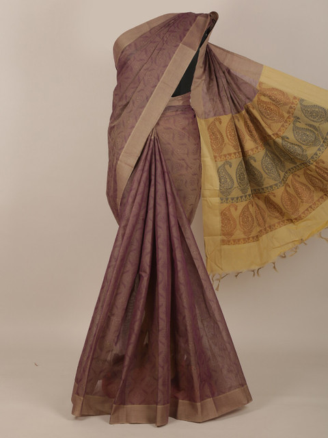 

Pothys Purple & Yellow Pure Cotton Saree