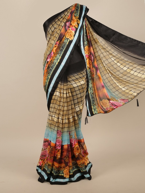 

Pothys Beige & Black Checked Saree