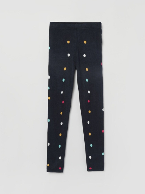 

max Girls Blue & Yellow Printed Leggings