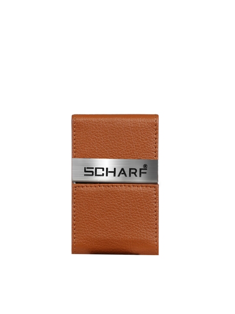 

SCHARF Unisex Tan Solid Leather Business Card Holder