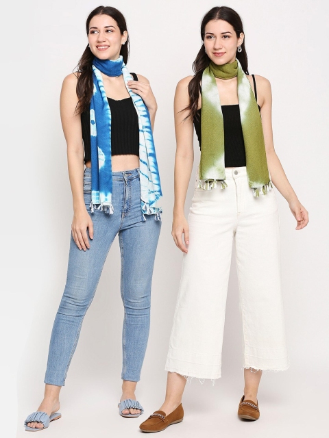 

Get Wrapped Women Pack of 2 Olive & Blue Scarf