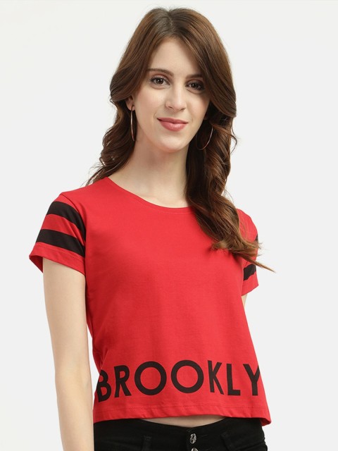 

V2 Value & Variety Red Printed Regular Top