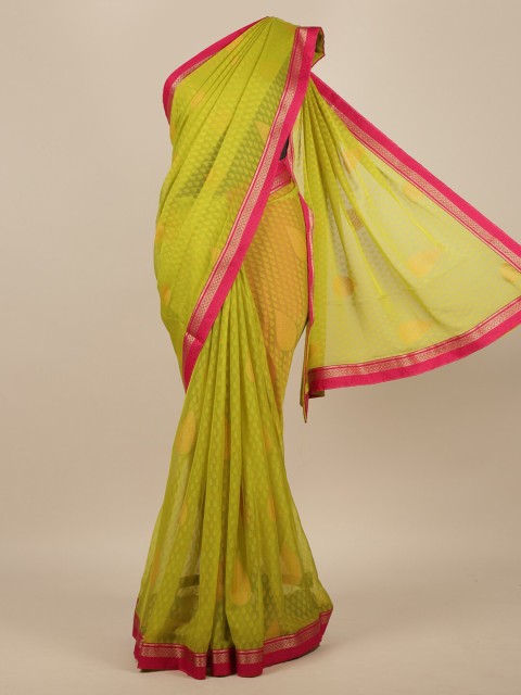 

Pothys Green & Pink Ethnic Motifs Saree