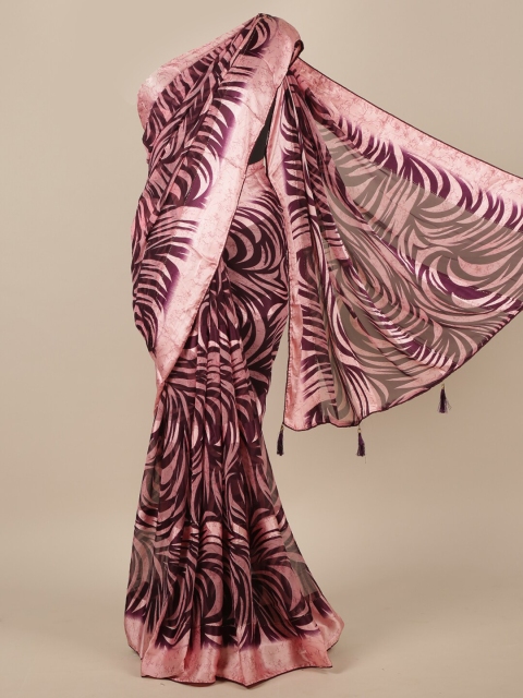 

Pothys Burgundy & Cream-Coloured Floral Saree
