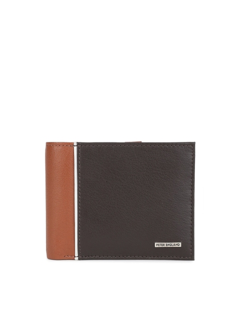 

Peter England Men Brown Colourblocked Leather Two Fold Wallet