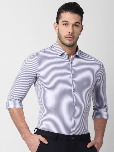 

Louis Philippe Sport Men Blue & White Slim Fit Striped Casual Shirt