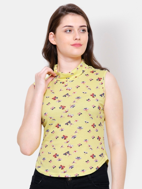 

Yaadleen Women Yellow Floral Regular Top