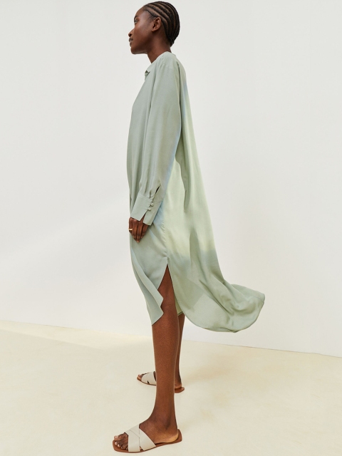 

H&M Green Lyocell-Blend Shirt Dress