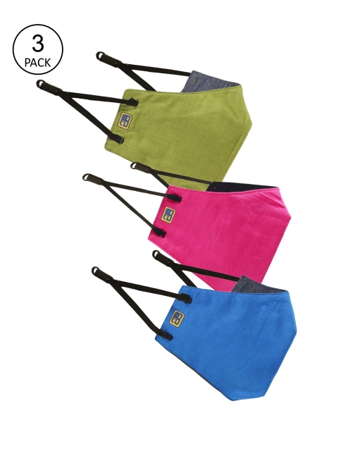 

Balista Unisex Pack Of 3 Solid 4-Ply Reusable Cotton Cloth Masks, Pink