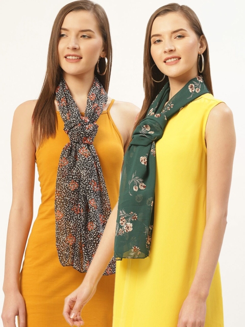 

Trend Arrest Women Set of 2 Green & Black Printed Scarf