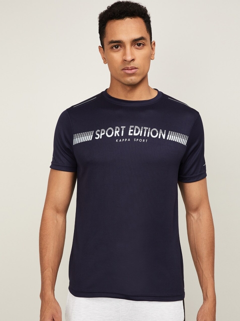 

Kappa Men Navy Blue Typography Printed Slim Fit T-shirt