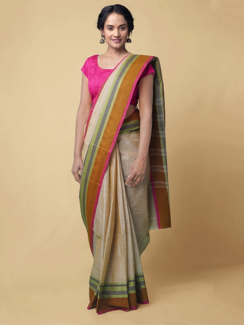 

Unnati Silks Brown Pure Cotton Uppada Saree