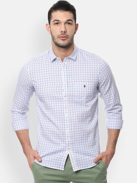 

Louis Philippe Sport Men White & Blue Slim Fit Checked Casual Shirt