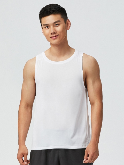 

Domyos By Decathlon Men White Slim Fit Yoga T-shirt