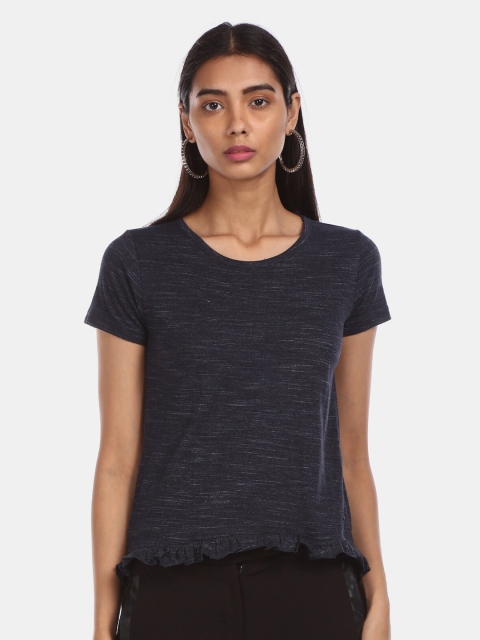 

Flying Machine Navy Blue Regular Top