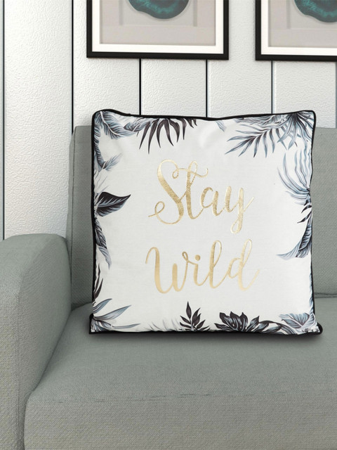

Home Centre White & Grey Quirky Square Cushion Covers