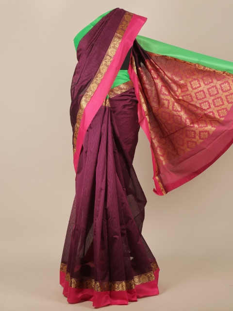 

Pothys Purple Woven Design Zardozi Pure Cotton Saree