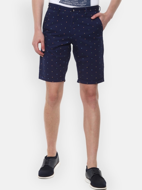 

Louis Philippe Sport Men Navy Blue Printed Slim Fit Mid-Rise Regular Shorts