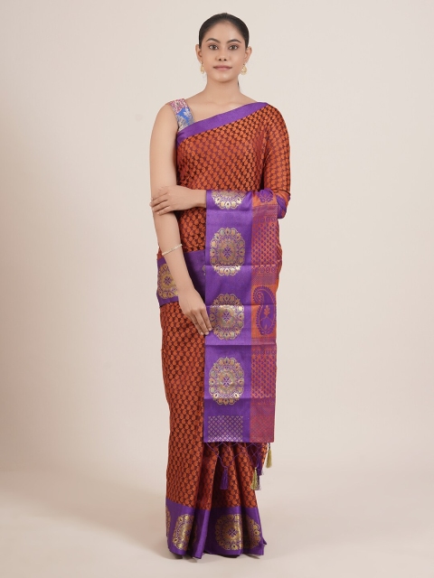 

Pothys Maroon Paisley Jute Cotton Saree
