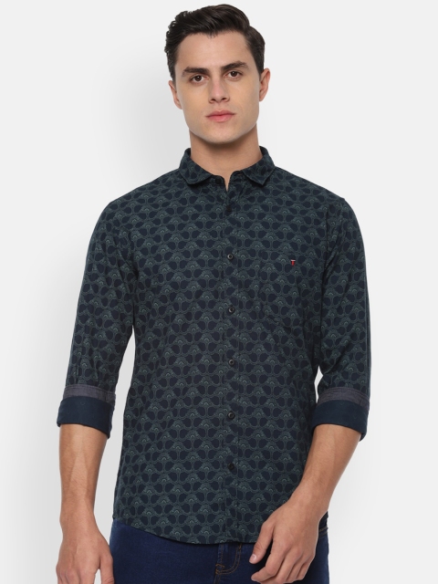 

Louis Philippe Jeans Men Navy Blue Slim Fit Printed Casual Shirt
