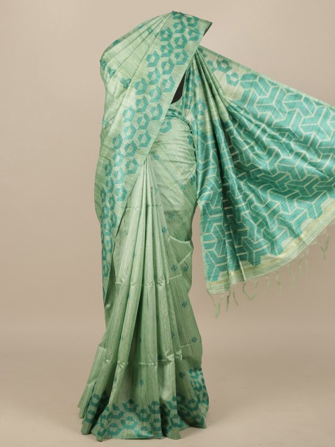 

Pothys Green Jute Silk Saree