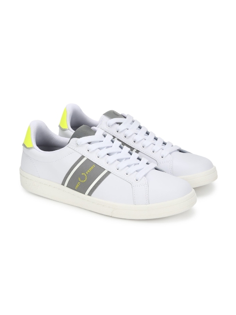 

Fred Perry Men White Woven Design Leather Sneakers