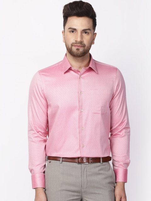 

Blackberrys Men Pink Textured Regular Fit Shirt, Red