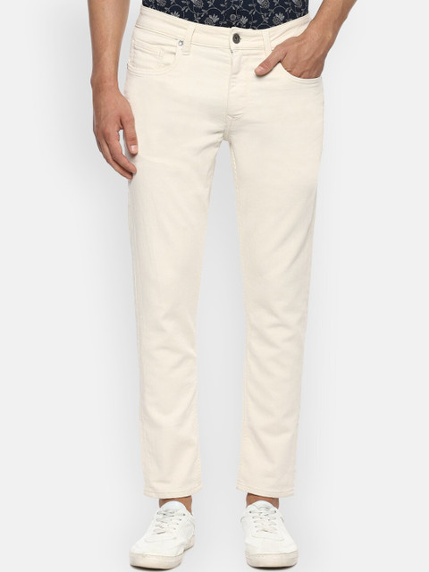 

Louis Philippe Jeans Men Cream Mid-Rise Clean Look Jeans