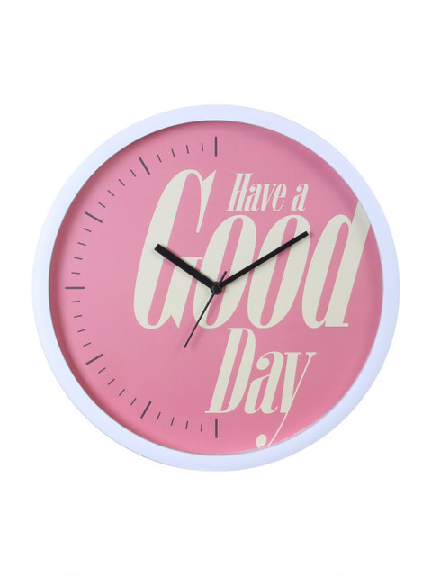 

Bodh Design Pink & White Printed Contemporary Wall Clock 28 Cm