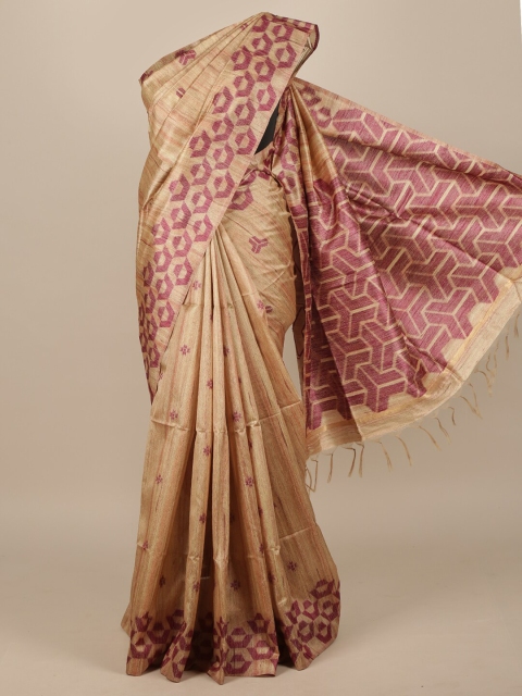 

Pothys Brown Jute Silk Saree