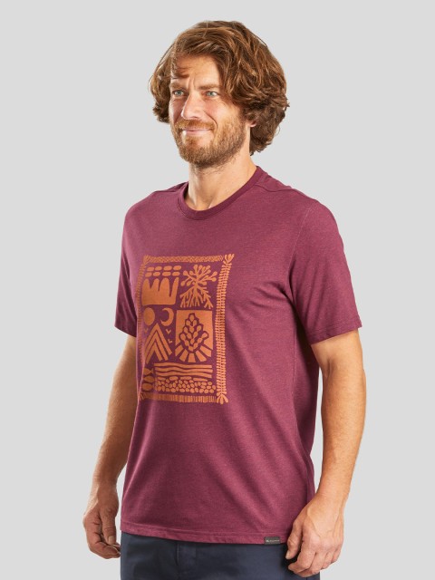 

Quechua By Decathlon Men Maroon Printed NH500 off-road hiking T-shirt