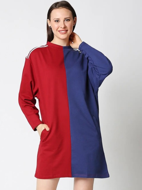 

Bewakoof Women Red Colourblocked T-shirt Dress