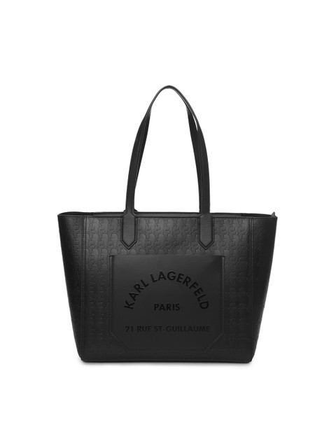 

Karl Lagerfeld Black Textured Structured Shoulder Bag