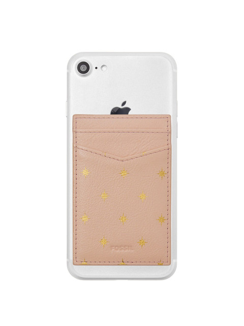 

Fossil Women Pink & Gold-Toned Geometric Printed Leather Card Holder
