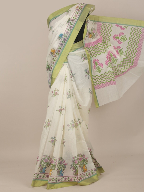 

Pothys Off White Floral Saree