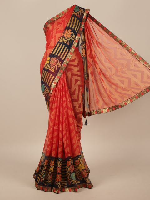 

Pothys Red & Yellow Printed Saree