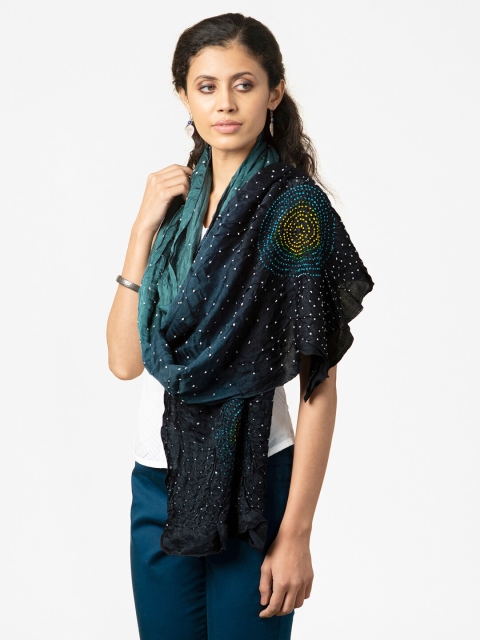 

Fabindia Women Grey & Black Printed Stole