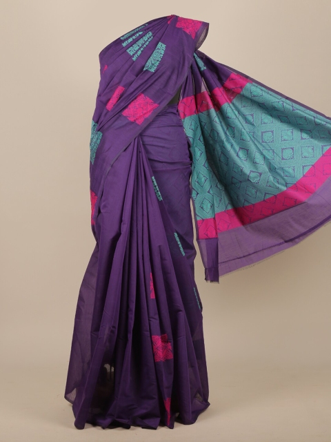 

Pothys Purple & Pink Woven Design Pure Cotton Saree