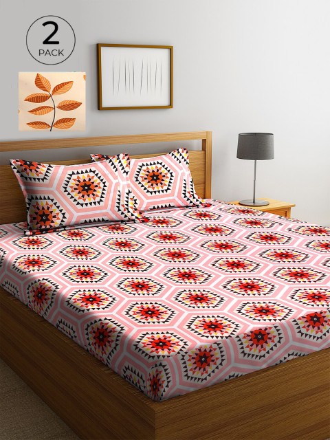 

KLOTTHE Multi Geometric 210 TC 2 King Bedsheet with 4 Pillow Covers