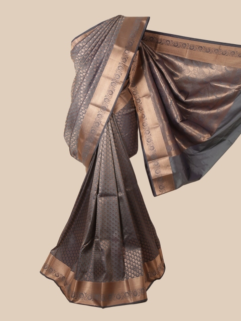 

Pothys Grey & Gold-Toned Woven Design Pure Silk Saree