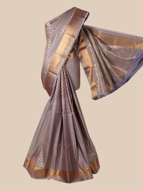 

Pothys Lavender & Gold-Toned Woven Design Pure Silk Saree