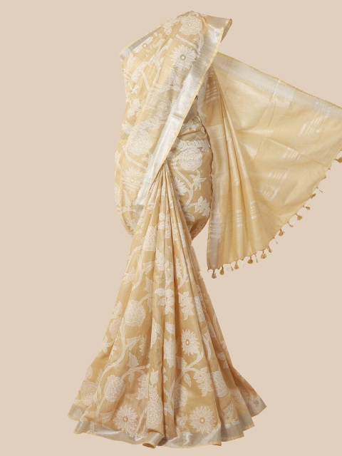 

Pothys Cream & White Ethnic Motifs Zari Jute Cotton Saree