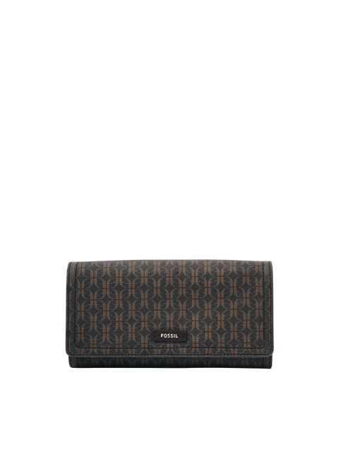 

Fossil Black & Brown Printed Purse Clutch