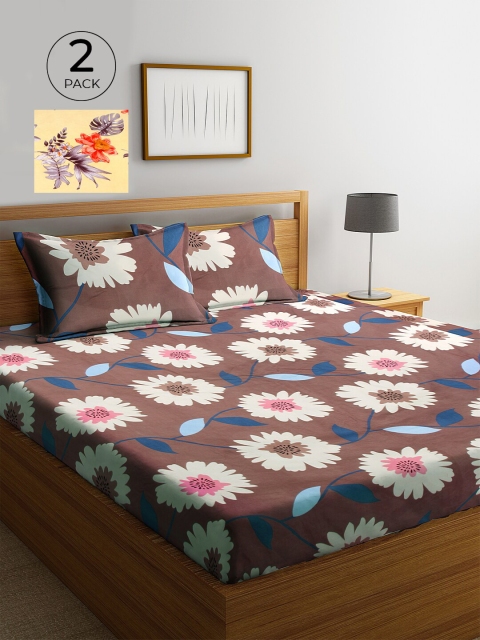

KLOTTHE Multi Floral 210 TC 2 King Bedsheet with 4 Pillow Covers