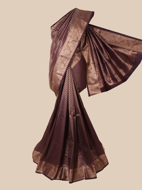 

Pothys Brown & Gold Woven Design Zari Pure Silk Saree
