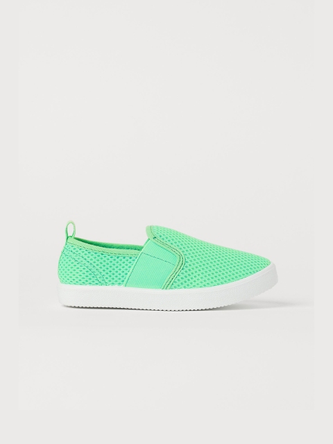 

H&M Girls Green Textured Slip-On Sneakers